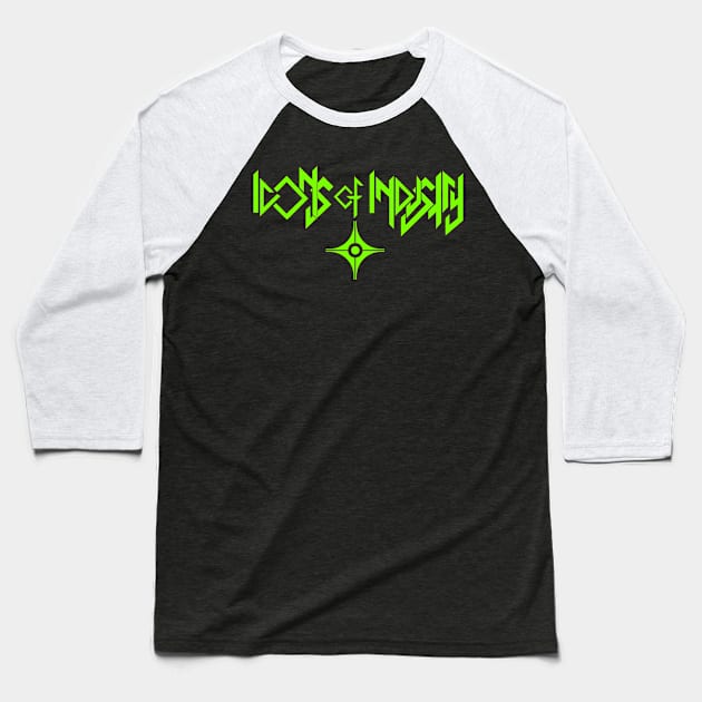 Band Banner (Lime) Baseball T-Shirt by Icons of Industry